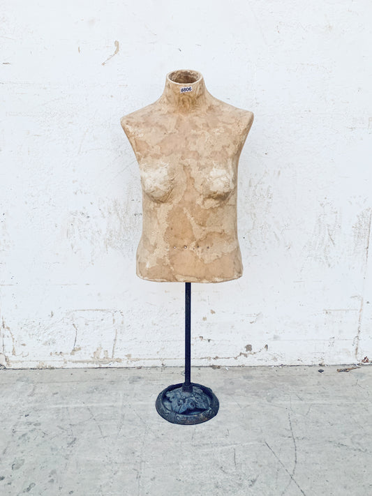 French Paper Mache Bust Mannequin on Stand