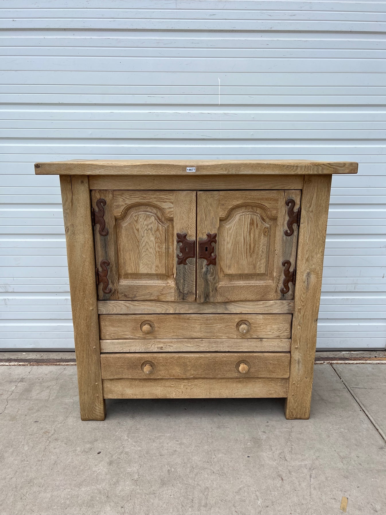 Bleached Cabinet with Two Drawers