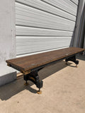 Iron Bench with Wood Top