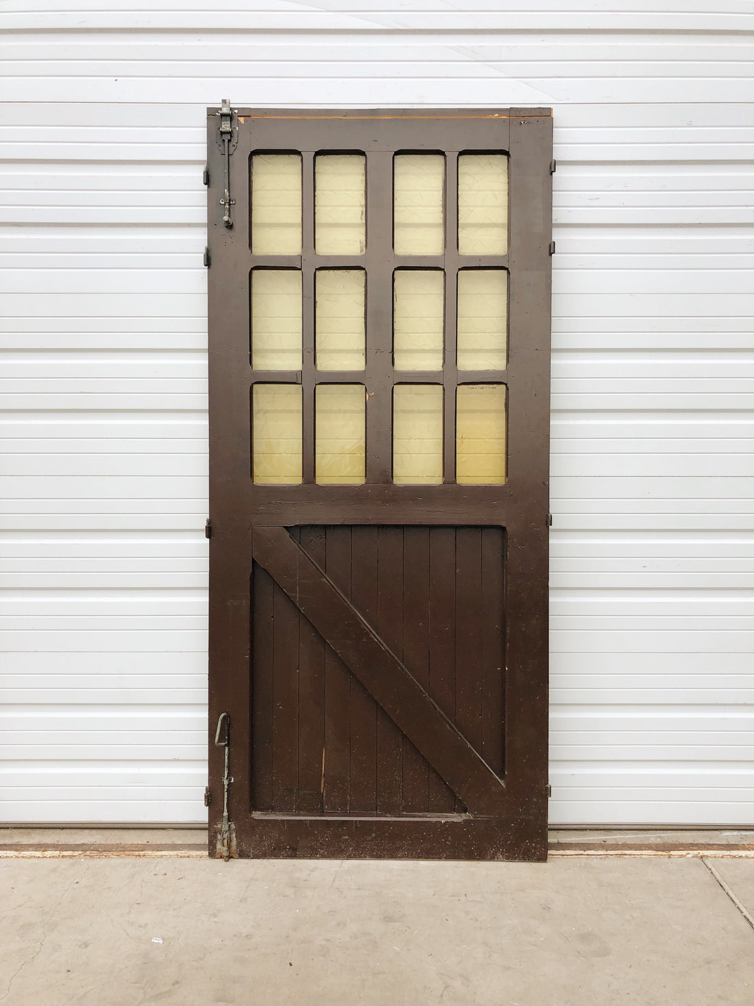 12 Lite Amber Glass Single Antique Door