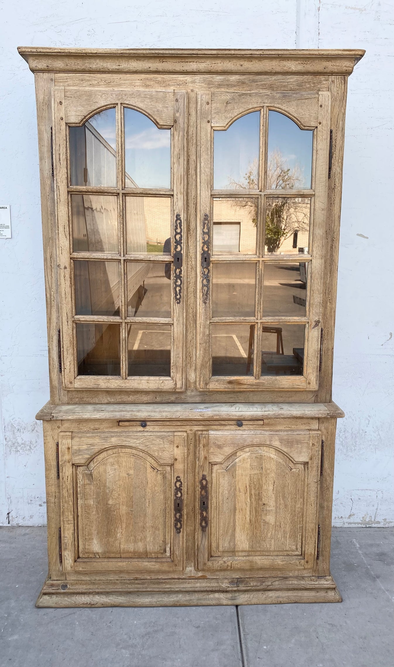 Bleached Antique Display Cabinet