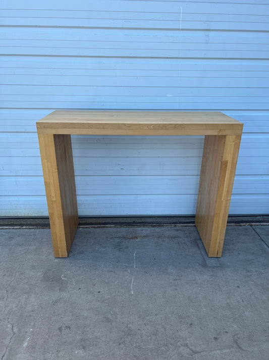Repurposed Bowling Alley Console Table on Wheels