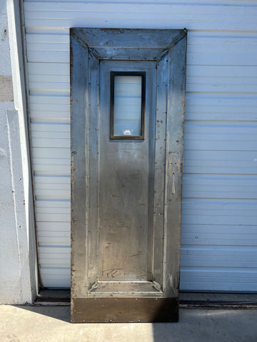 Stripped 3 Panel Single Metal Fire Door