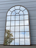 Arched 34 Pane Iron Mirror