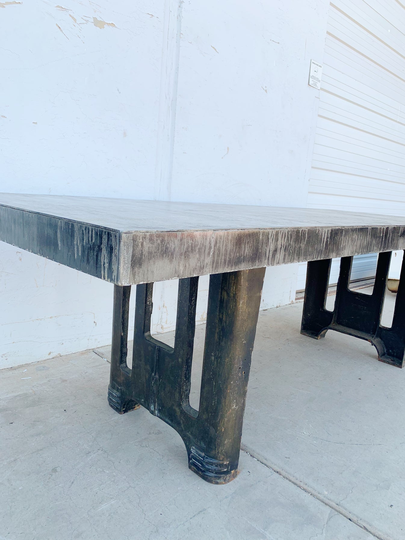 8ft Industrial Steel Dining Table