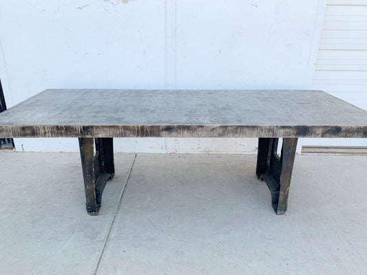 8ft Industrial Steel Dining Table