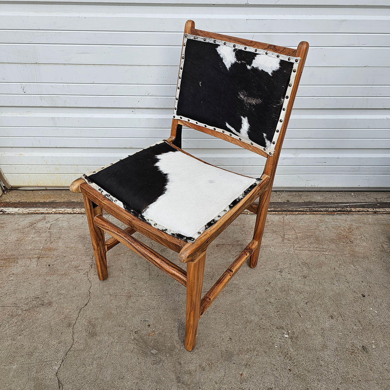 Wood Chair With Upholstered Leather/Hide Seat