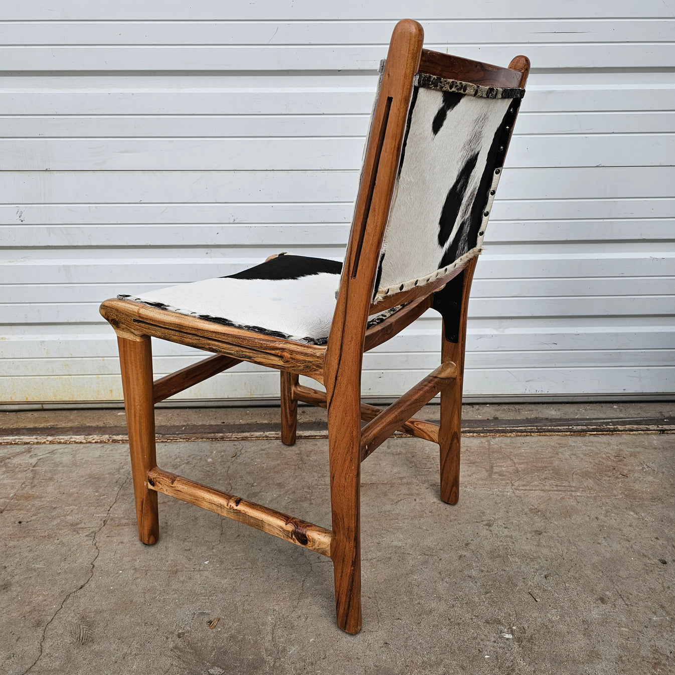 Wood Chair With Upholstered Leather/Hide Seat