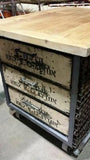 6 Drawer Repurposed Raisin Box Rolling Island