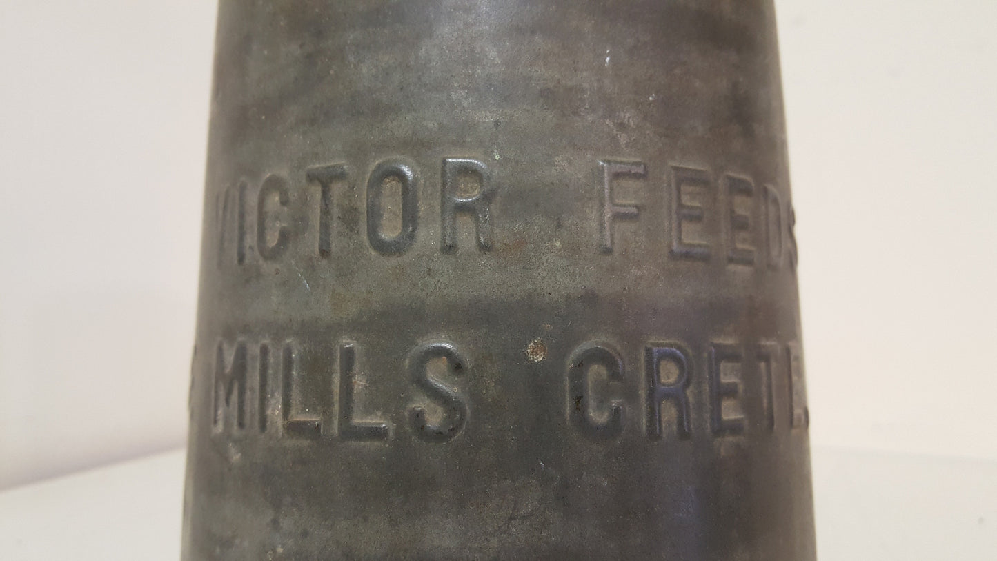 Zinc Feed Can, "Victor Feeds, Crete Mills, Crete Nebraska"