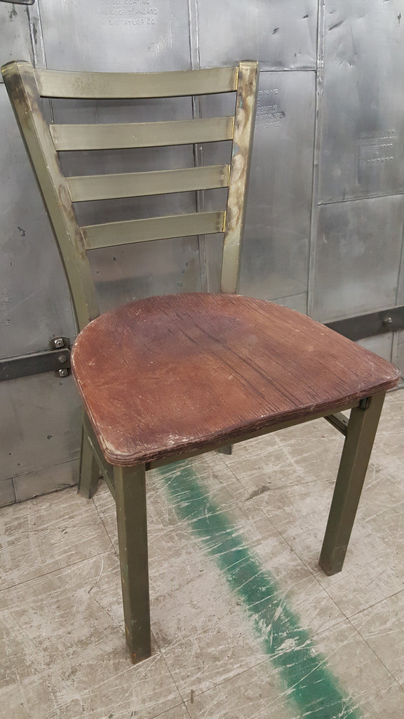 Metal Horizontal Slat Back Chair