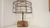 Repurposed Industrial Wire Table Lamp / Light