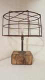 Repurposed Industrial Wire Table Lamp / Light