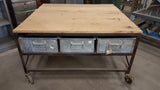 Industrial Coffee Table with 6 Drawers