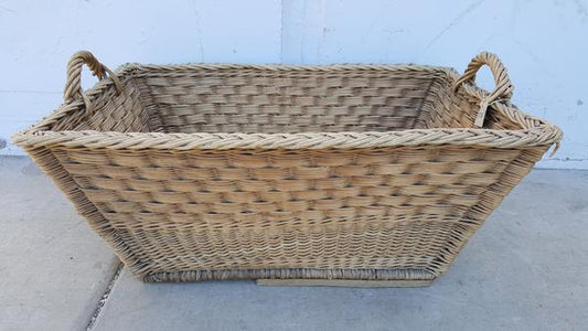 Open Wicker Basket with Handles