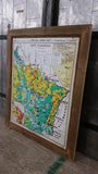 French Map Poster Framed in Reclaimed Barn Wood; "Region Du Nord-Est"