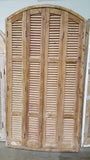 9 Pane Arched Natural Wood Window and Shutter Set