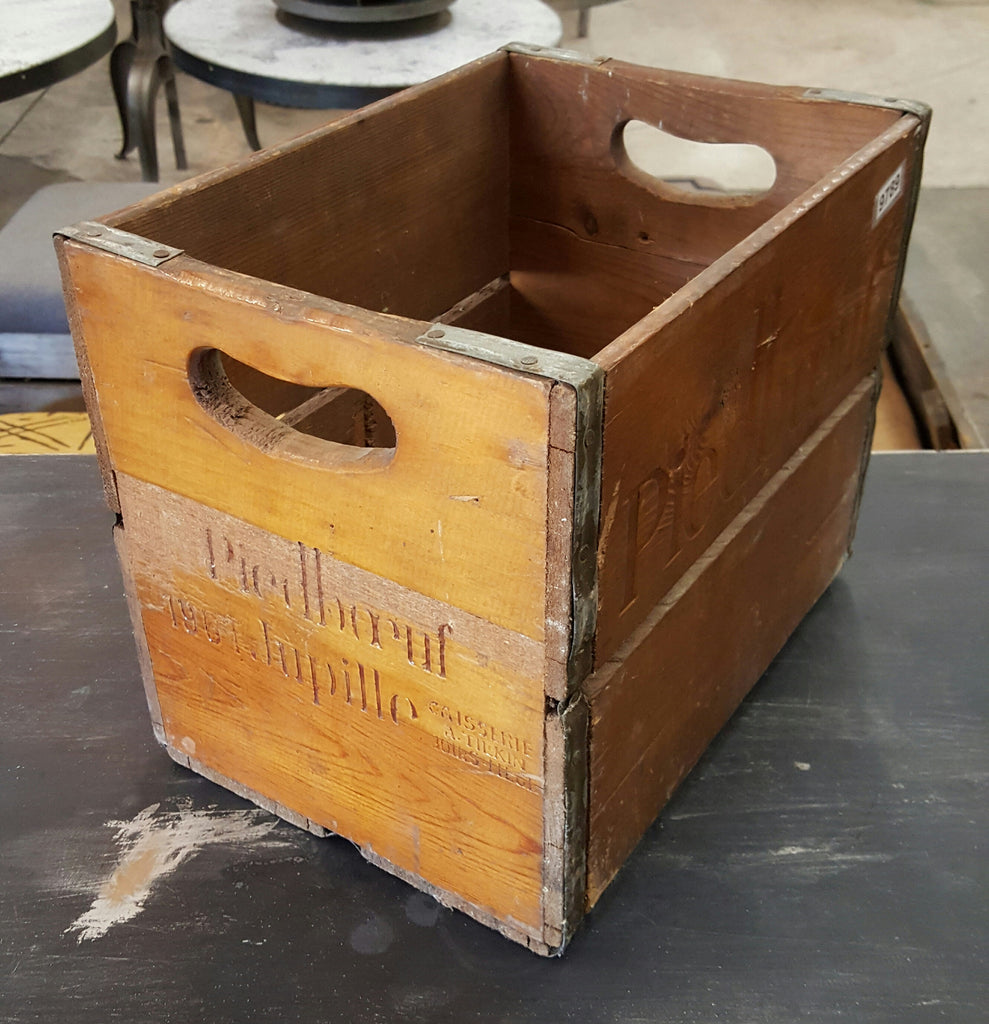 Wooden Crate with Cut Out Handles