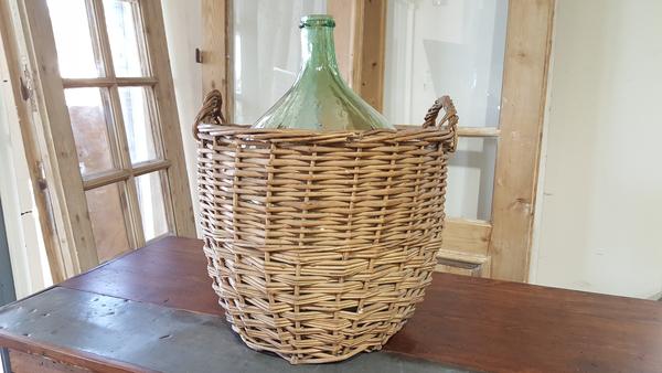 Demijohn Bottle in Wicker Basket