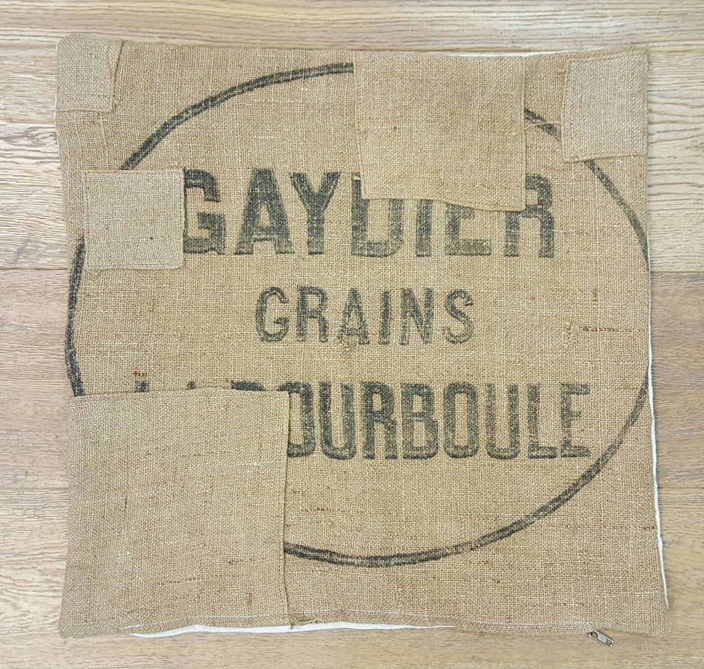 Square French Grain Sack Pillow