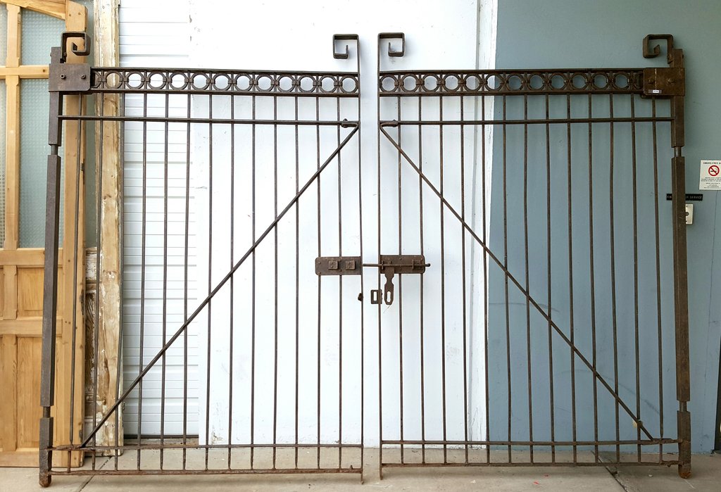 Large Pair of Iron Gates with Circle Tops