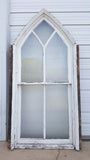 5 Pane Gothic Style White Wood Church Window
