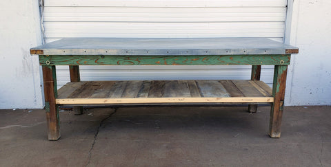 Galvanized Metal Island Work Table