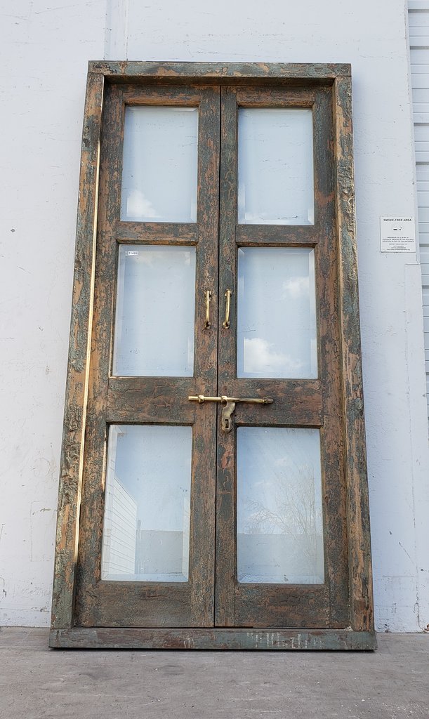 6 Pane Wood and Glass Doors