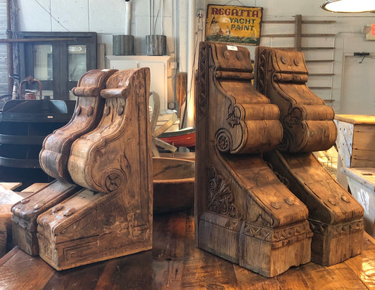 Pair Chunky Wood Corbels