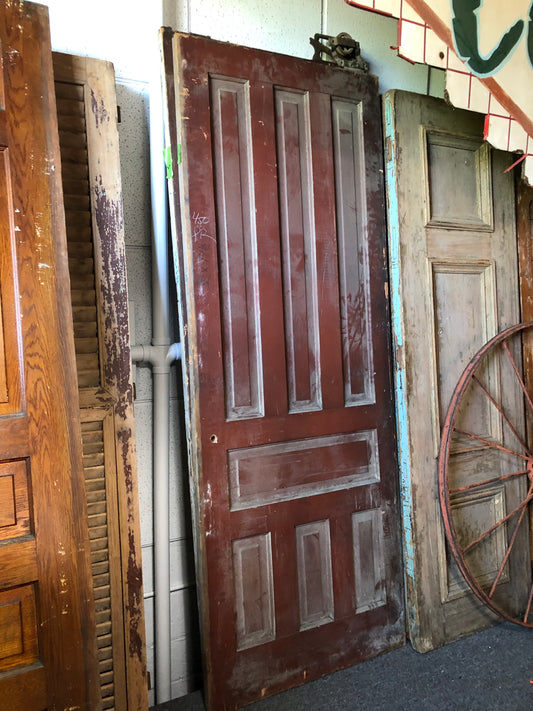 Ox Blood Red Wood Doors with Top Rollers