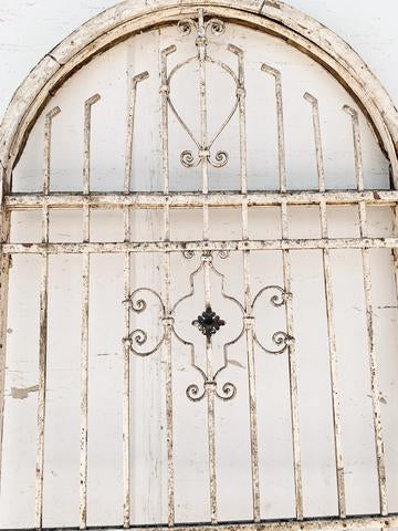 Arched Wood and Iron Window Guard/Gate