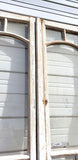 Pair of 2 Panel 7 Lite Washed Wood French Doors