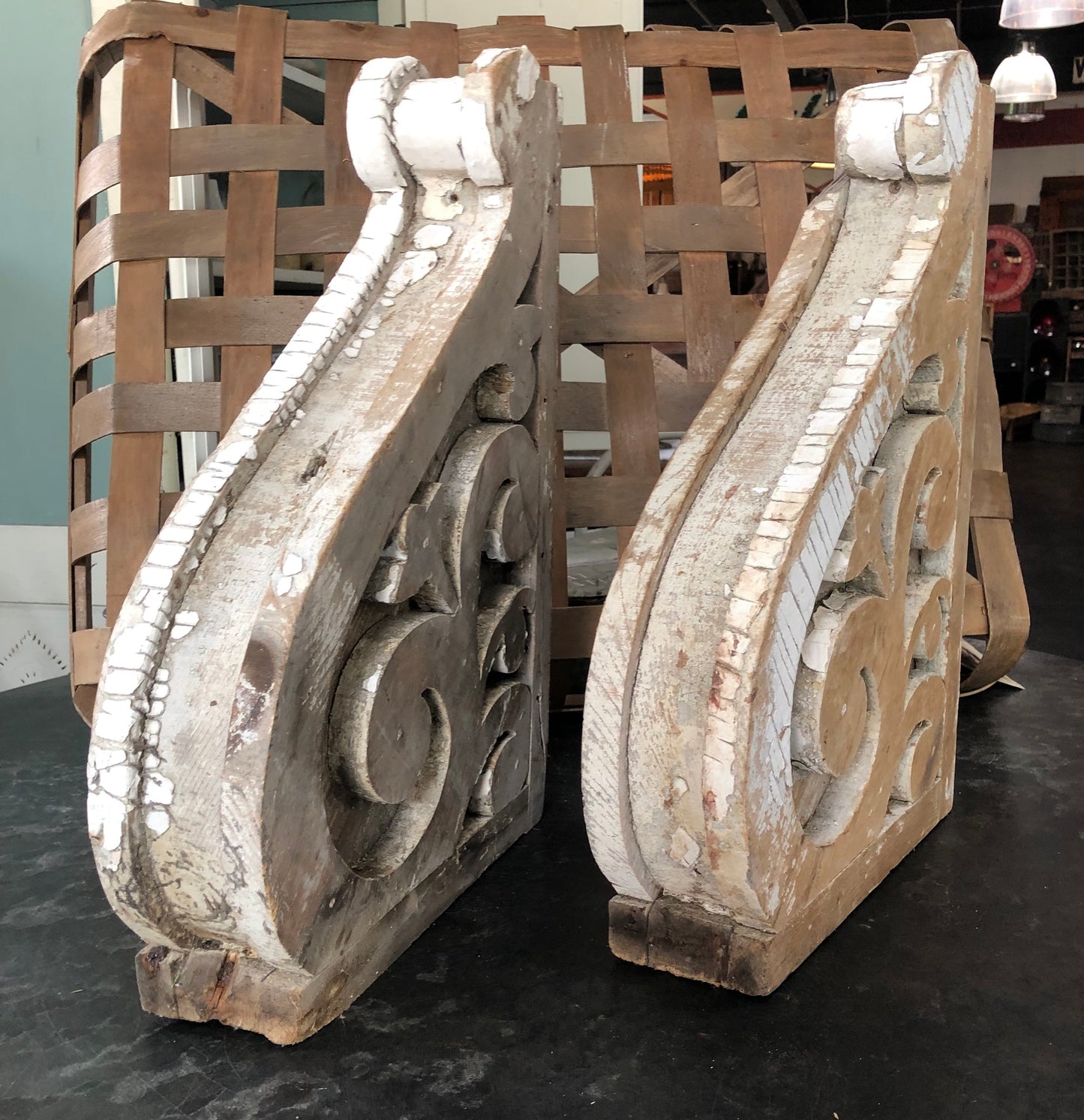 Pair Reclaimed White Corbels