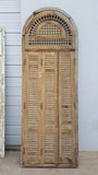 Pair of French Doors and Shutters with Ornate Spindled Transom