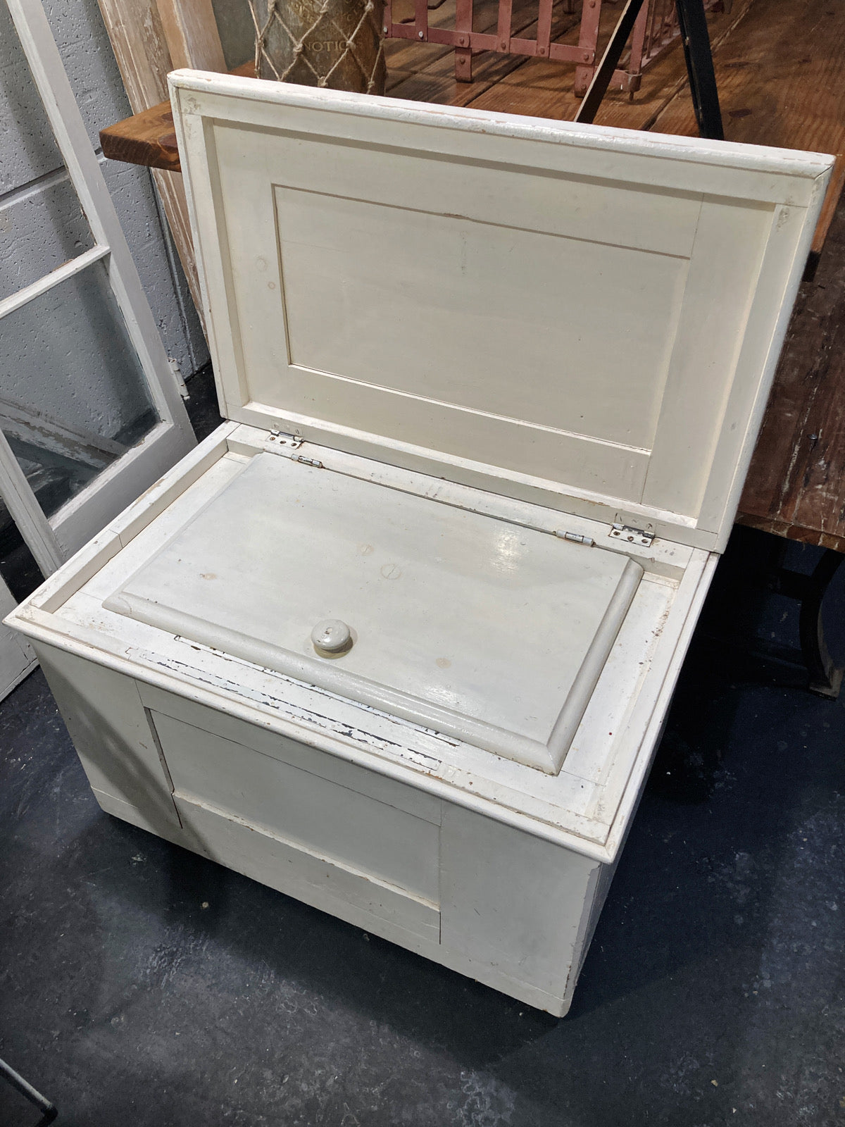 Zinc Lined Wooden Ice Box
