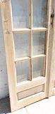 Pair of 14 Lite Washed Wood French Doors