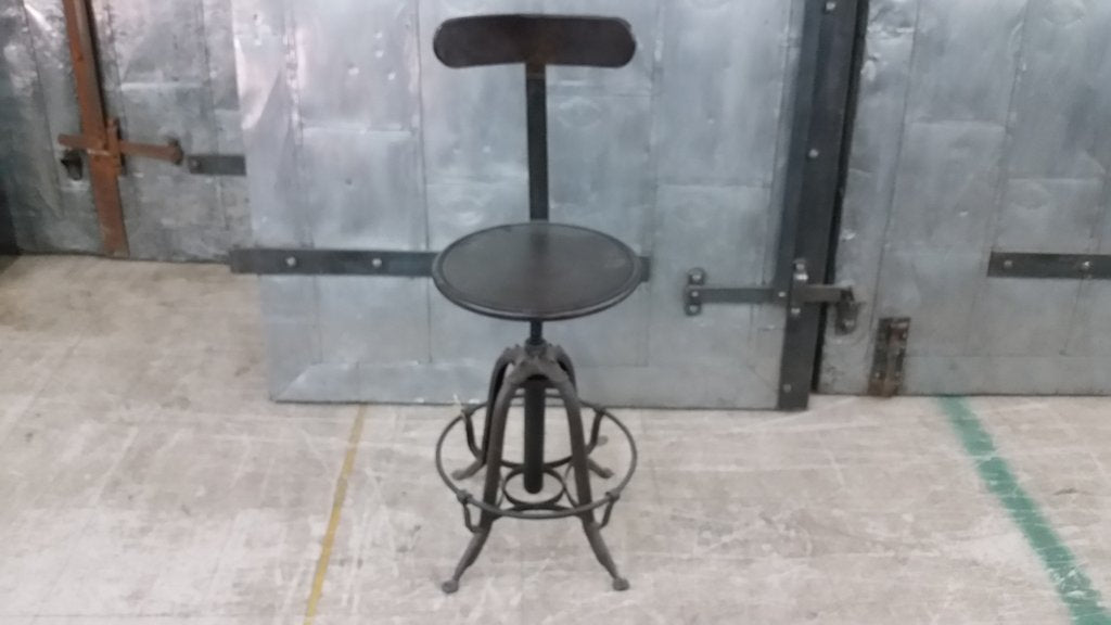 Black Iron Swivel Bar Stool