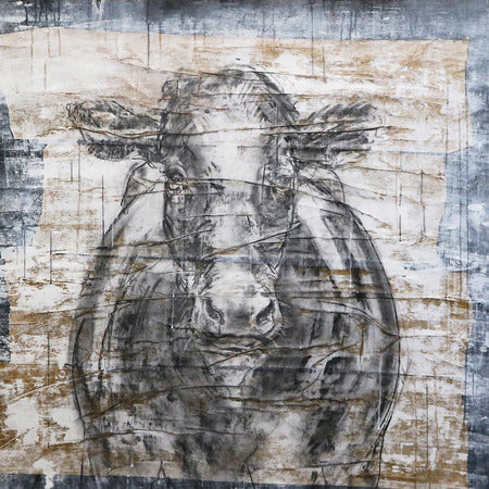 Allison Maye "Dairy Cow" Mixed Media on Canvas