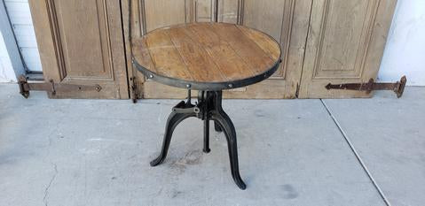 Wooden Top Crank Bistro Table 30”