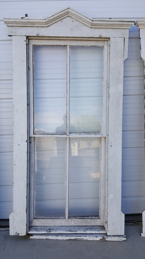 4 Pane White Pediment Double Hung Window – Antiquities Warehouse of ...