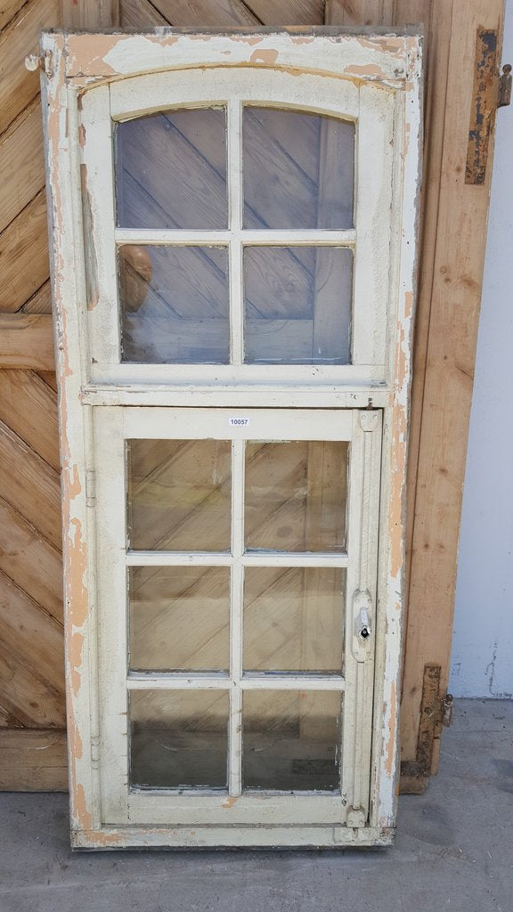 10 Pane White Wood Window with Transom