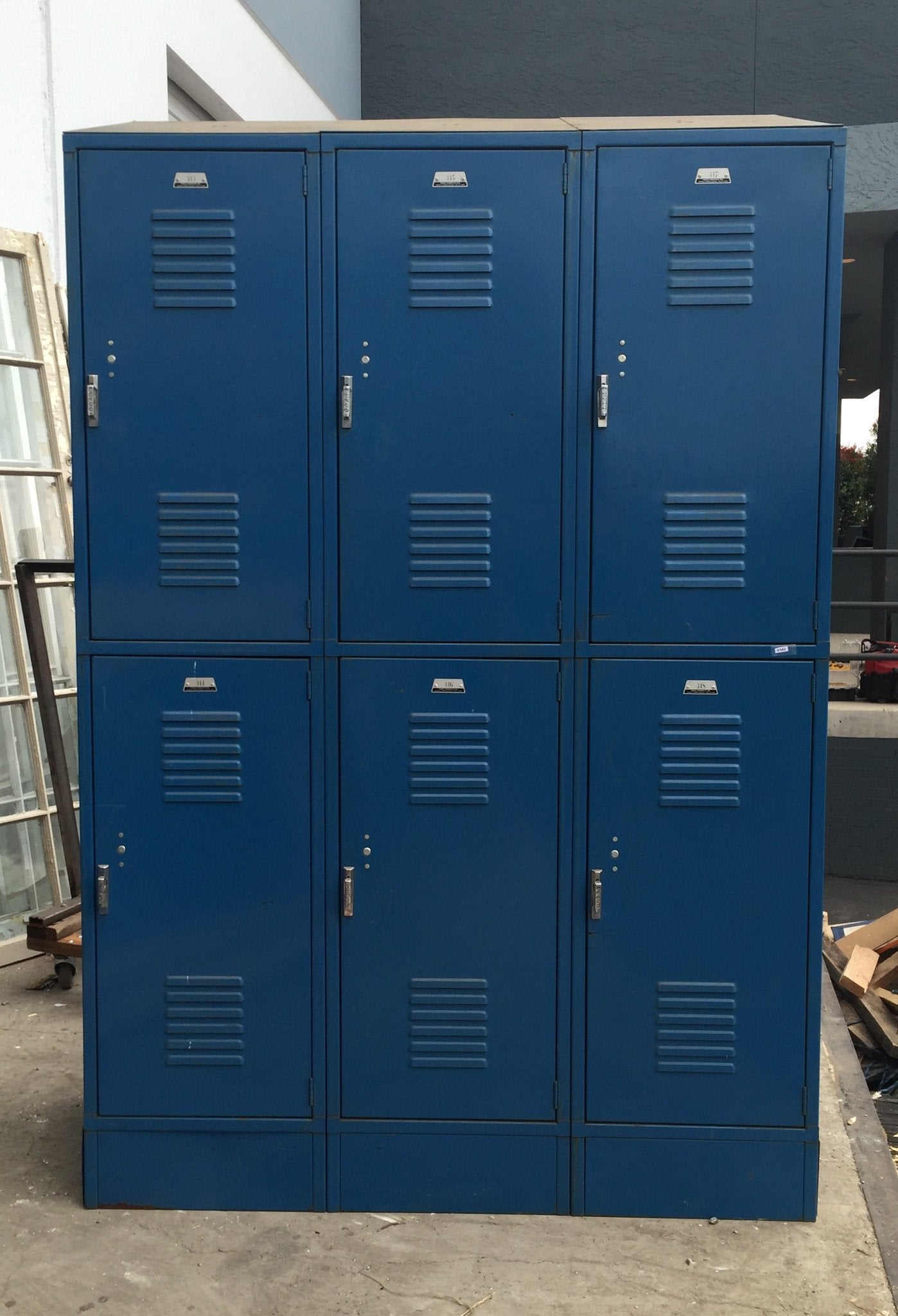 Set of 6 Blue Lockers
