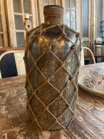 Mercury Glass Bottle with Netting