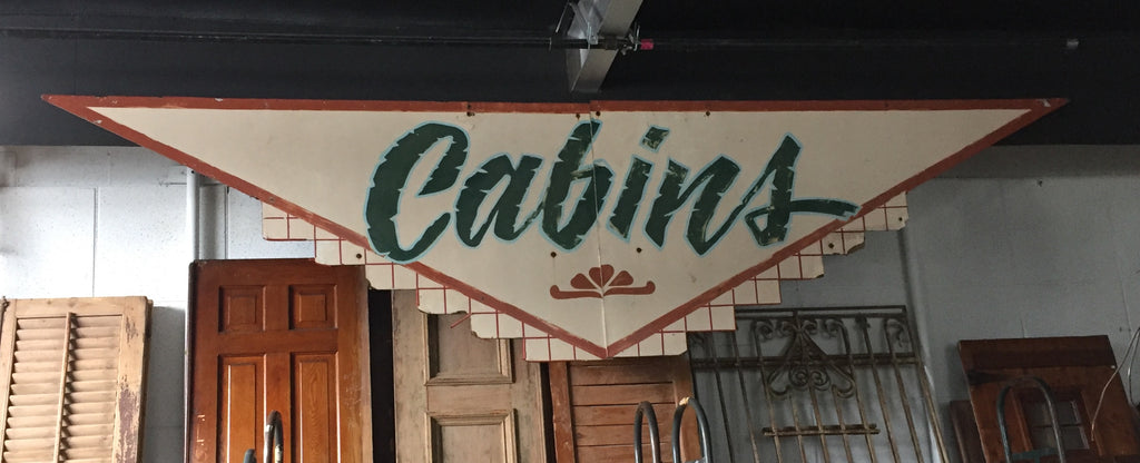Large "Cabins" Wooden Sign