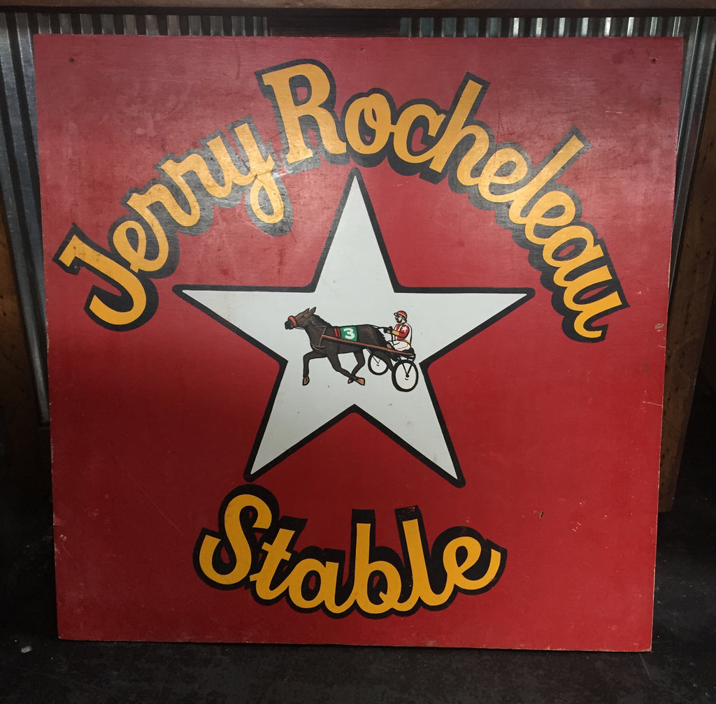 "Jerry Rocheleau Stable" Wooden Sign