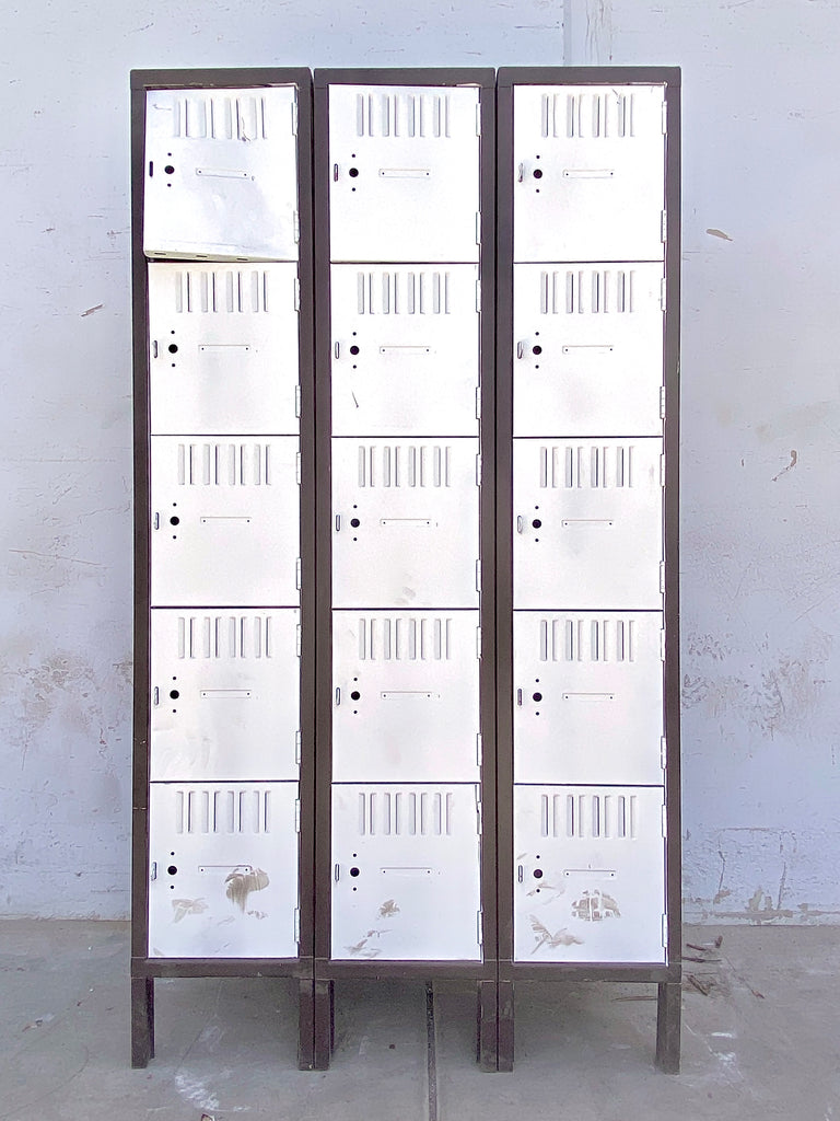 Set of 15 Brown and White Lockers