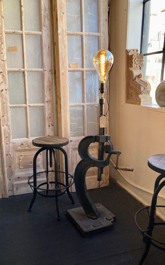 Industrial Cast Iron Crank from Ford Factory Lamp