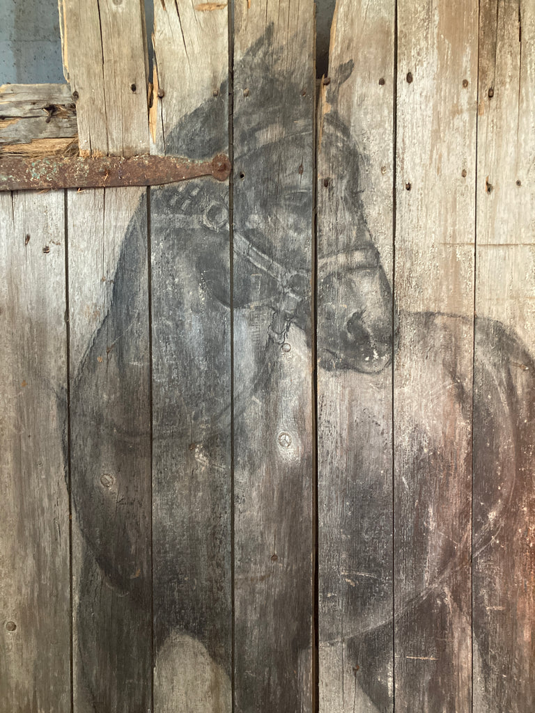 Barn Door with Horse Painting