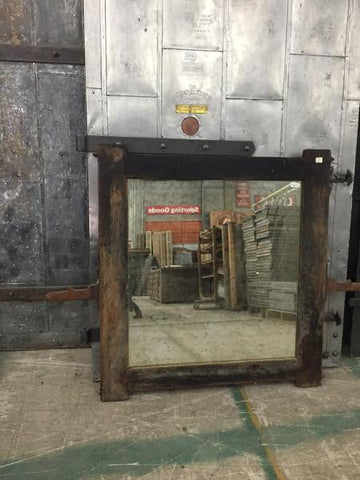 Industrial Wood Mirror