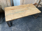 Folding Coffee Table with Wood Top & Metal Base